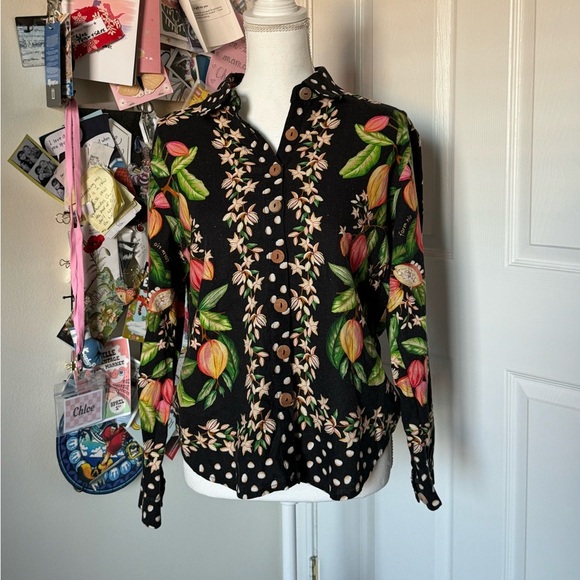 Farm Rio Fruit Button Down Small - Picture 1 of 5